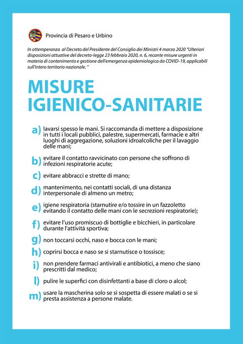 Misure igienico sanitarie