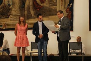Tagliolini consegna ad Aufreiter incisione Scuola del libro di Urbino