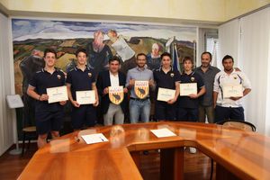 Cinque atleti Pesaro Rugby nella Nazionale ricevuti da Ricci e Seri