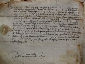 Lettera di Federico da Montefeltro nel 1462 al Vescovo di Cagli
