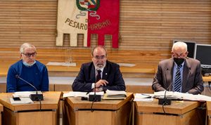 Il presidente Paolini con direttore generale Domenicucci e segretario generale Cancellieri