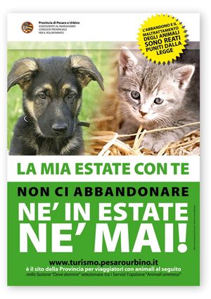 Locandina campagna contro abbandono animali