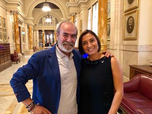 Il presidente Paolini con il sottosegrario Morani a Montecitorio   Galleria dei Presidenti