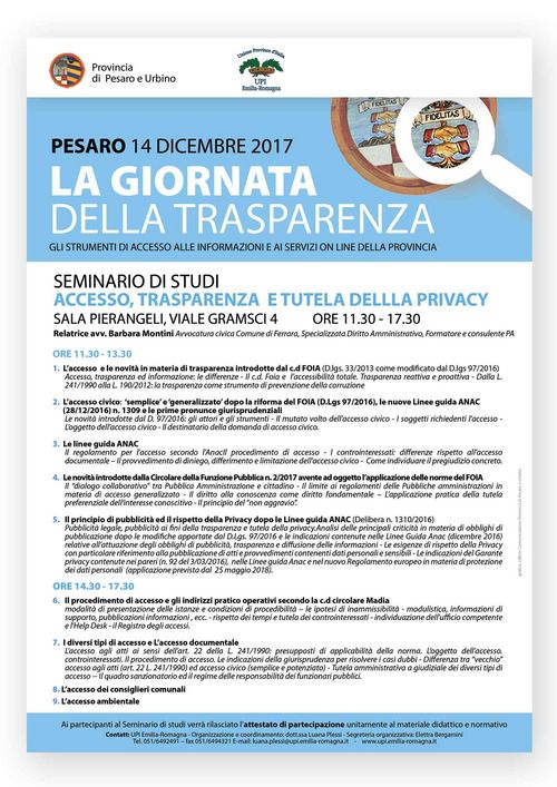 Programma seminario trasparenza