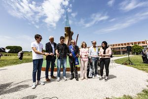 Taglio del nastro percorso in memoria vittime Covid