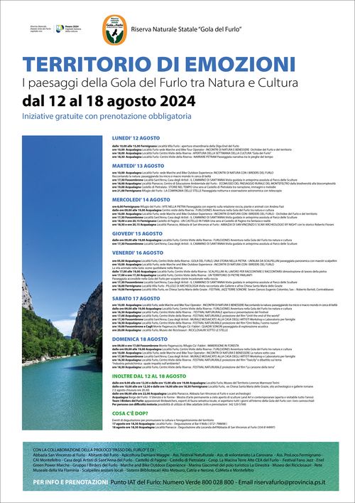 Programma generale Settimana Cultura Gola del Furlo