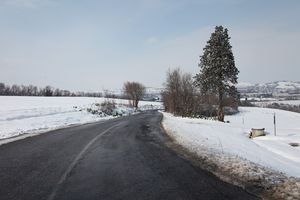 Strada per Ginestreto libera da neve