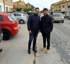 Tagliolini con sindaco Cartoceto Enrico Rossi in un sopralluogo sulla Flaminia dei mesi scorsi
